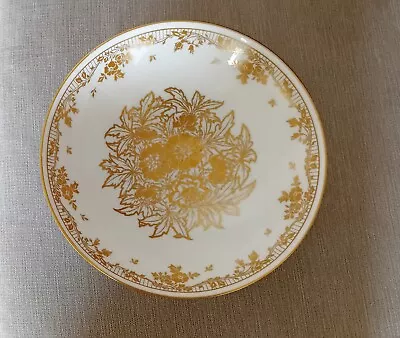 Buy Minton Pedestal Fruit Bowl In Pale Green With Gold Painted Flower/Leaf Pattern • 15£