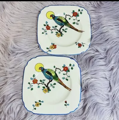 Buy Crescent & Sons China England Bird Plate Art Deco Floral Pheasant George Jones • 14.17£