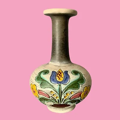 Buy VINTAGE Mid Century Gmundner Keramik Austrian Pottery Vase Tirol Floral Folk Art • 14£