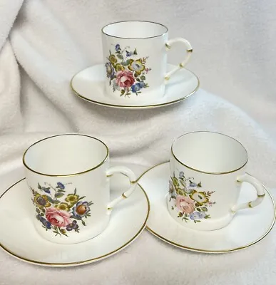 Buy SALE! SET OF 3 Royal Worcester Bournemouth Demitasse Tea/Coffee Cups & Saucers • 28.81£