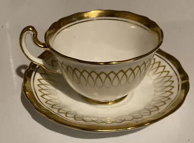Buy Vintage Adderley Glenmayne Cup & Saucer Gold Scroll Fine Bone China England • 28.94£