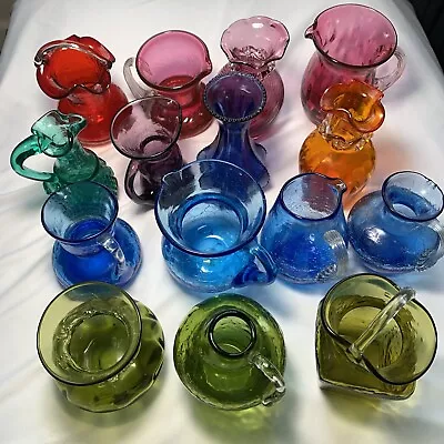 Buy Vintage 16 Pc Crackle Glass And Decorative Art Glass • 47.43£