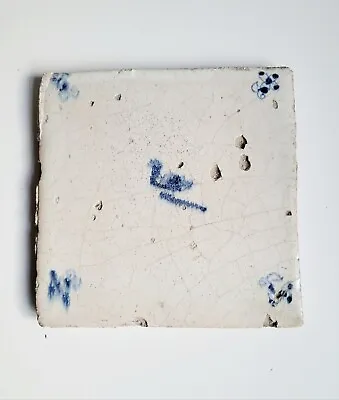 Buy Rare 18th Century Delft Blue & White Collectable Ceramic Pottery Tile 5  X 5  • 10£