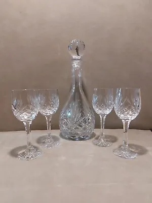 Buy Cut Crystal Decanter And 4 Glasses For Port Or Sherry • 45£