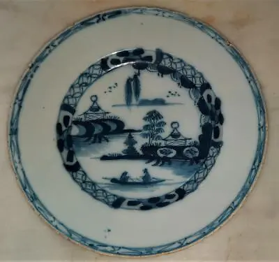 Buy Mid 18th C Liverpool Delft Chinoserie Plate Painted With Two Men Rowing Boat • 79.99£