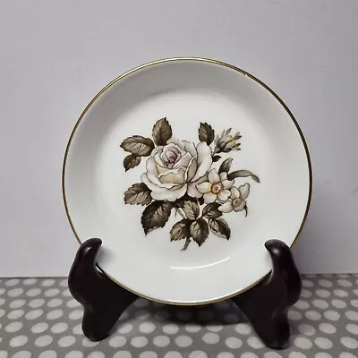 Buy Royal Worcester Fine Bone China Trinket Dish. White Rose To Centre & Gilt Edging • 3.51£