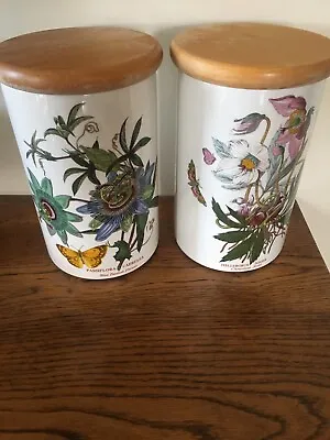 Buy 2 X  8 Inch Portmeirion Botanic Garden Lidded Storage Jars Rare Vintage • 35£