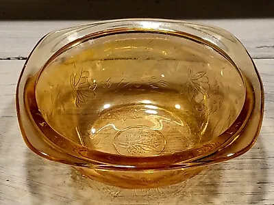 Buy Vintage Jeannette Louisa Floragold Iridescent Depression Glass Bowl • 10.65£