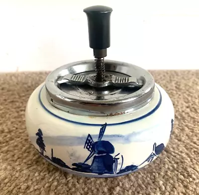 Buy Delftware Or Royal Delft Pottery Spinning Plunge Ashtray • 25£