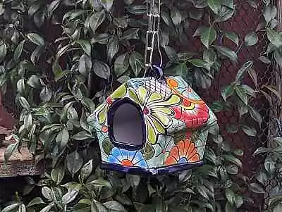 Buy Ceramic Bird Feeder Talavera Pottery, Decorative Outdoor Hanging Feeder Station • 69.18£