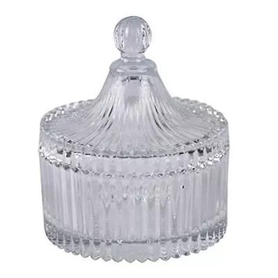 Buy Glass Sweet Bowl Sugar Jar With Lid Round Candy Container Decorative Clear • 6.49£