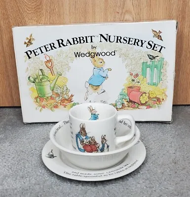 Buy Wedgewood Peter Rabbit 3 Piece Nursery Set Mug Plate Bowl Original Box  • 28.45£