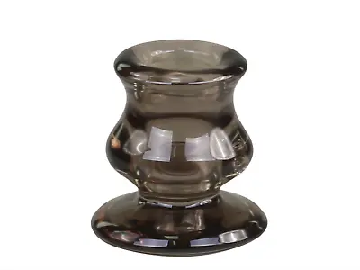 Buy 1 Short Glass Candlestick In 3 Colours:Taupe,Mocca,Clear, Dinner Taper Candle • 6£