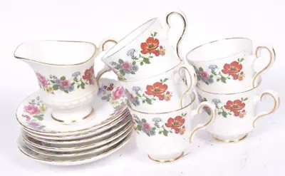 Buy Set Of 12 Royal Stafford Bone China Made In England Est 1845 Tea Cup And Saucer • 34.19£