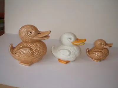 Buy Trio Vintage  SYLVAC  Pottery Ducks. 5,4,3 Inches High.  England. • 145£
