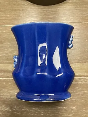 Buy USA Vintage Cobalt Blue Pottery Vase Glazed Circa 1970s No Brand Collectible • 27.81£