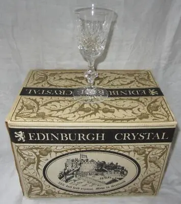 Buy Set Of Six Edinburgh Crystal  Star Of Edinburgh  Wine Glasses Unused Old Stock • 90£