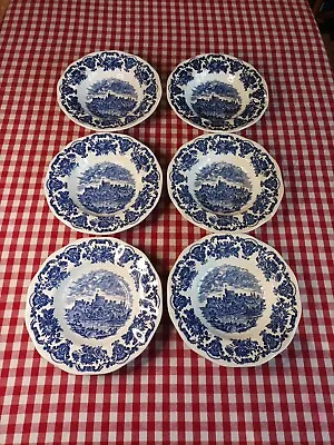 Buy 6 X Enoch Wedgwood Blue And White Dessert Bowl ROYAL HOMES OF BRITAIN • 20£