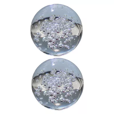 Buy  2 Pcs Crystal Ball Glass Office Water Fountain Bubble Ornaments Transparent • 13.28£