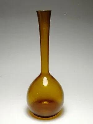 Buy Vintage Swedish Gullaskruf Amber Glass Vase By Arthur Percy 25cm Mid Century • 15£