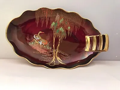 Buy Carlton Ware Rouge Royale Lustre Large Oval Dish With Handle Stork Pattern 26x16 • 16£