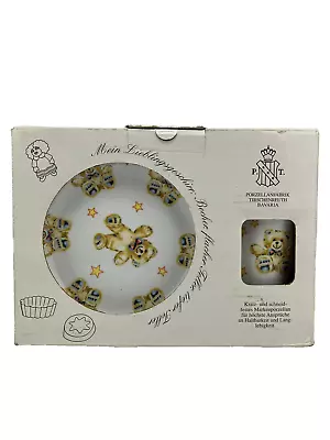 Buy Porcelain Children's Plate Cup Bowl Bears Dinnerware Set PT Design Bavaria Vinta • 24.99£