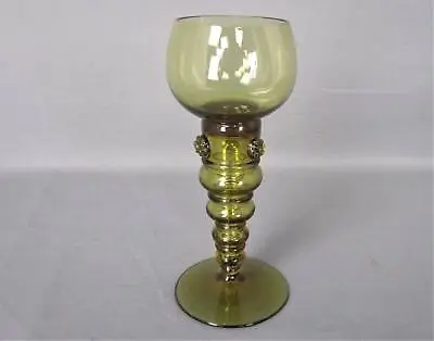 Buy Antique 19th Century Roemer Goblet Wine Glass Bohemian Amber Color Fritz Heckert • 155.12£