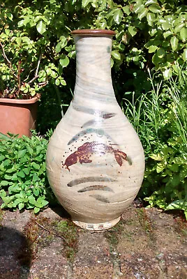 Buy Jim Malone Studio Pottery Fine & V Large Stoneware Korean-style Hakeme Fish Vase • 649£