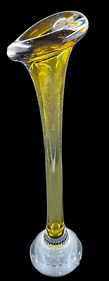 Buy Vintage Yellow Art Glass Vase Aseda Glasbruk Swedish Jack In The Pulpit 12  Tall • 38.29£