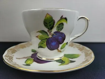 Buy Duchess Bone China England Plum Cup And Saucer With Gold Trim • 21.94£