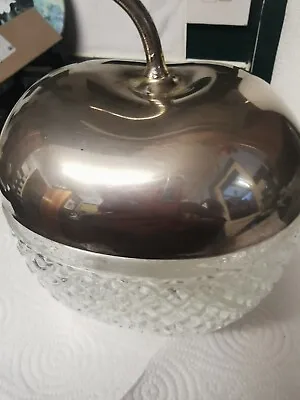 Buy Vintage Crystal Like Bowl With Silver Plated Lid Shaped Like A Apple • 15£