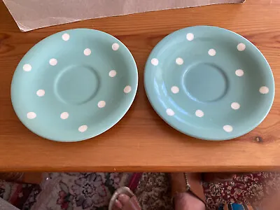 Buy 2x TG Green Pottery Sage Green Domino Saucer • 11.50£