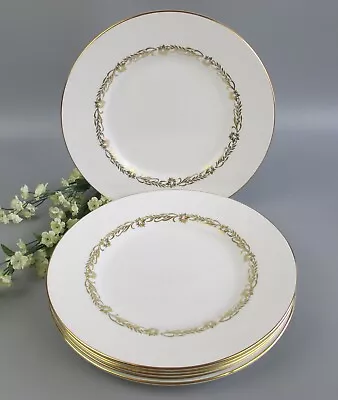 Buy 6 Dinner Plates. Royal Tuscan Chinacraft. White Gold. Vintage Bone China. 10.5  • 44.99£