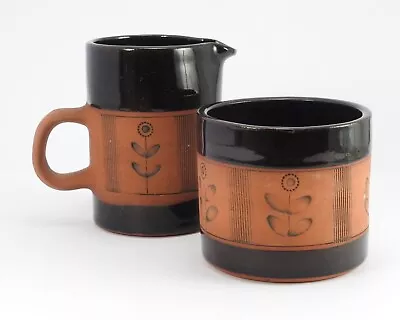 Buy Gordon Fox Terracotta Studio Pottery Jug And Sugar Bowl Set • 8.50£