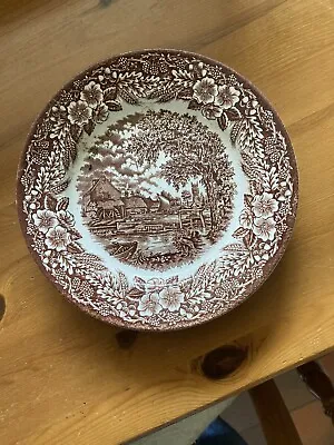 Buy BROADHURST Staffordshire IRONSTONE PLATE BROWN ?constable? • 12£