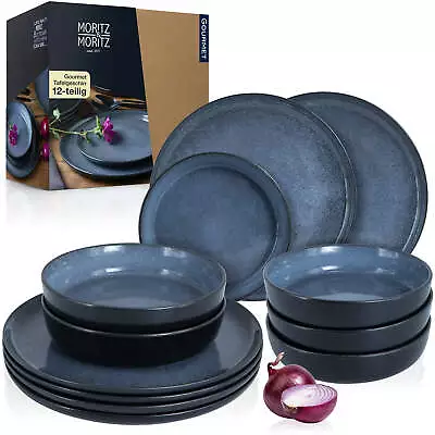 Buy Table Service Dishware Set 12-Piece Plate Set Ceramic 6-Person Combo Service • 86.53£