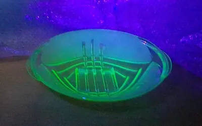 Buy Art Deco Green Glass Bowl 1930s Decorative Stölzle 11.25cm Uranium Green Glass • 20.55£