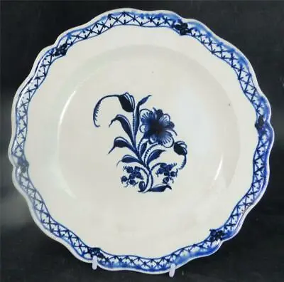 Buy C1790 Antique English Creamware Plate Flowers Underglaze Blue • 74.99£