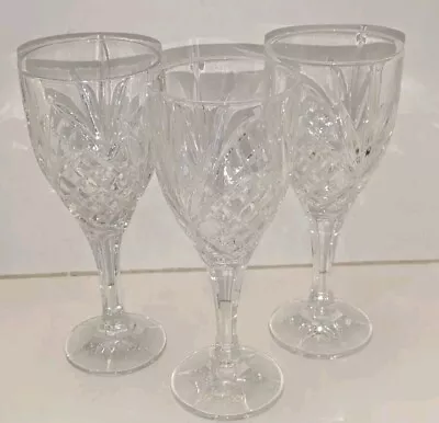 Buy 🍷🍷🍷3 X ROYAL DOULTON GOOD SIZE LEAD CRYSTAL WINE GLASSES WITH FACETED STEM  • 18£