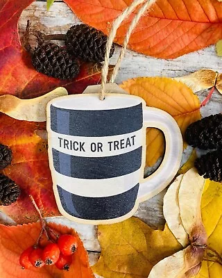 Buy Cornishware Inspired Trick Or Treat Wooden Hanging Decoration • 4.50£
