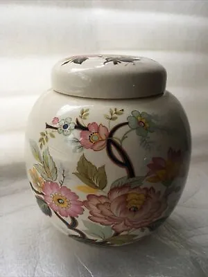 Buy Vintage 1960's Floral Ceramic Ginger Jar / Tea Caddy With Lid. Sadler • 9.60£