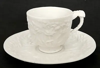 Buy CUP & SAUCER, Parian Ware Porcelain, Japanesque Bamboo, Bisque, Poss Minton, 6 D • 274.45£