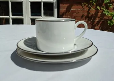Buy Royal Worcester Classic Platinum White Silver Platinum Trio Tea Cup Saucer Plate • 8.99£
