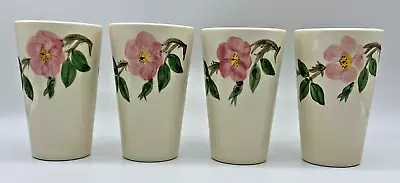 Buy HTF Vintage Franciscan Ware Desert Rose Drinking Cups Glasses Set Of 4 1949-1953 • 38.25£