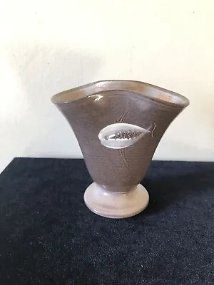 Buy Dunster Pottery Fish Decorated Posy Vase • 5£