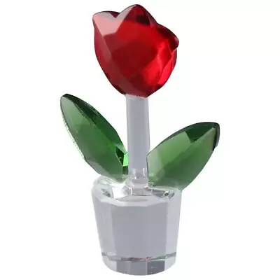 Buy Red Crystal Tulip Flower Ornaments Flower Crystal Tulips Flower Figurines  Home • 6.89£