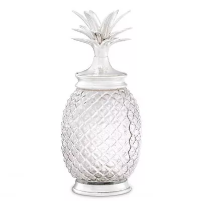 Buy Glass Pineapple With Nickel Lid Decorative Object Home Decor • 45.99£