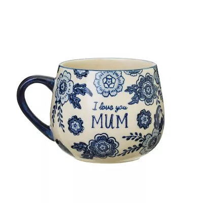 Buy Sass & Belle  I Love You Mum Blue Willow Mug Mothers Gift Tea Coffee Cup  • 6.99£