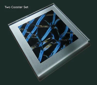 Buy Glass Coaster (Vandal Series) By UrbanGreyDesign 100mm X 100mm (2 Piece Set) • 10.49£