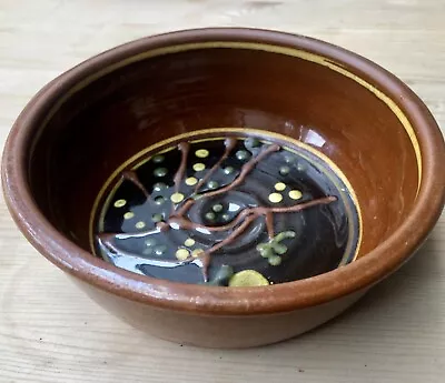 Buy Studio Pottery Slipware Bowl  Vintage Rustic Redware Clay Bowl, Handles • 18.95£